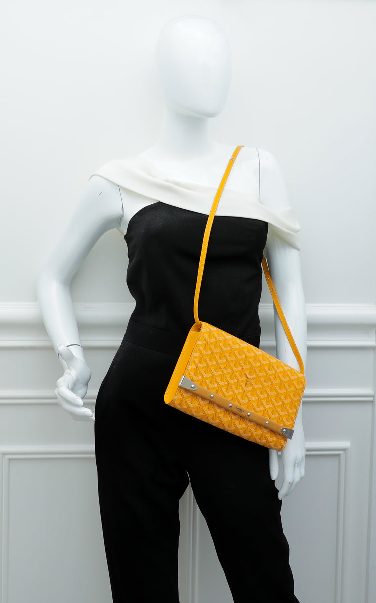 Goyard Yellow Goyardine Monte Carlo Strap Clutch