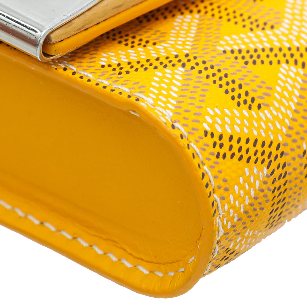 Goyard Yellow Goyardine Monte Carlo Strap Clutch