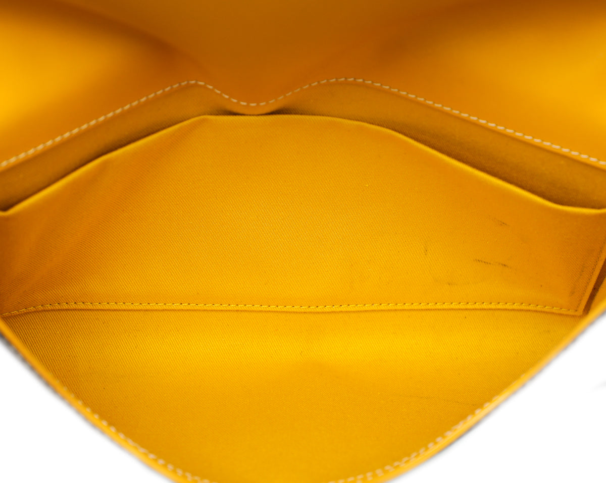 Goyard Yellow Goyardine Monte Carlo Strap Clutch