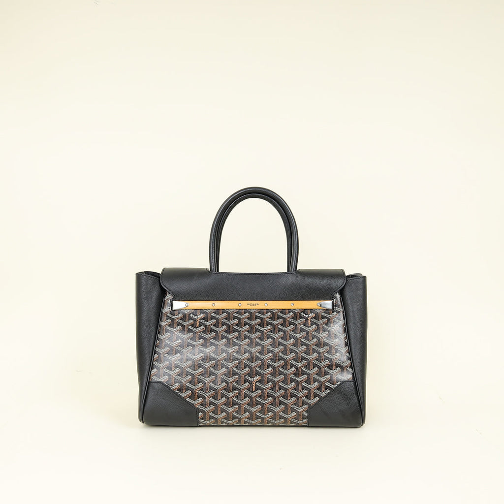 Goyard Black Goyardine Cabas Saigon MM Tote Bag