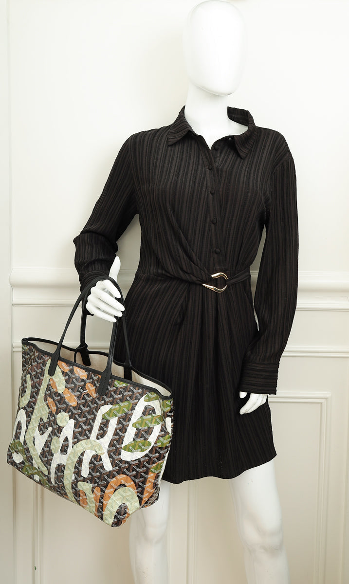 Goyard Black Multicolor Ltd. Ed. Lettres Camouflage Saint Louis PM Bag