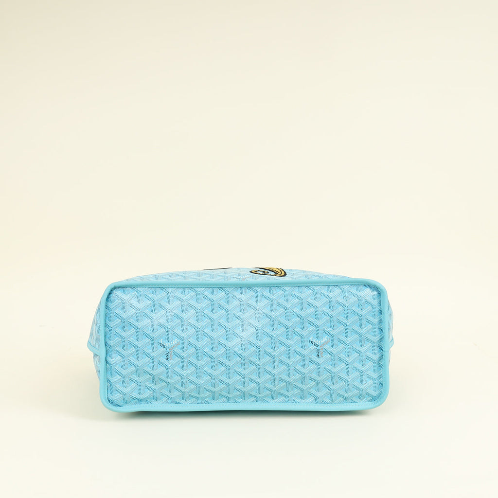 Goyard Turquoise Limited Edition Embroidered Seahorse Anjou PM Bag