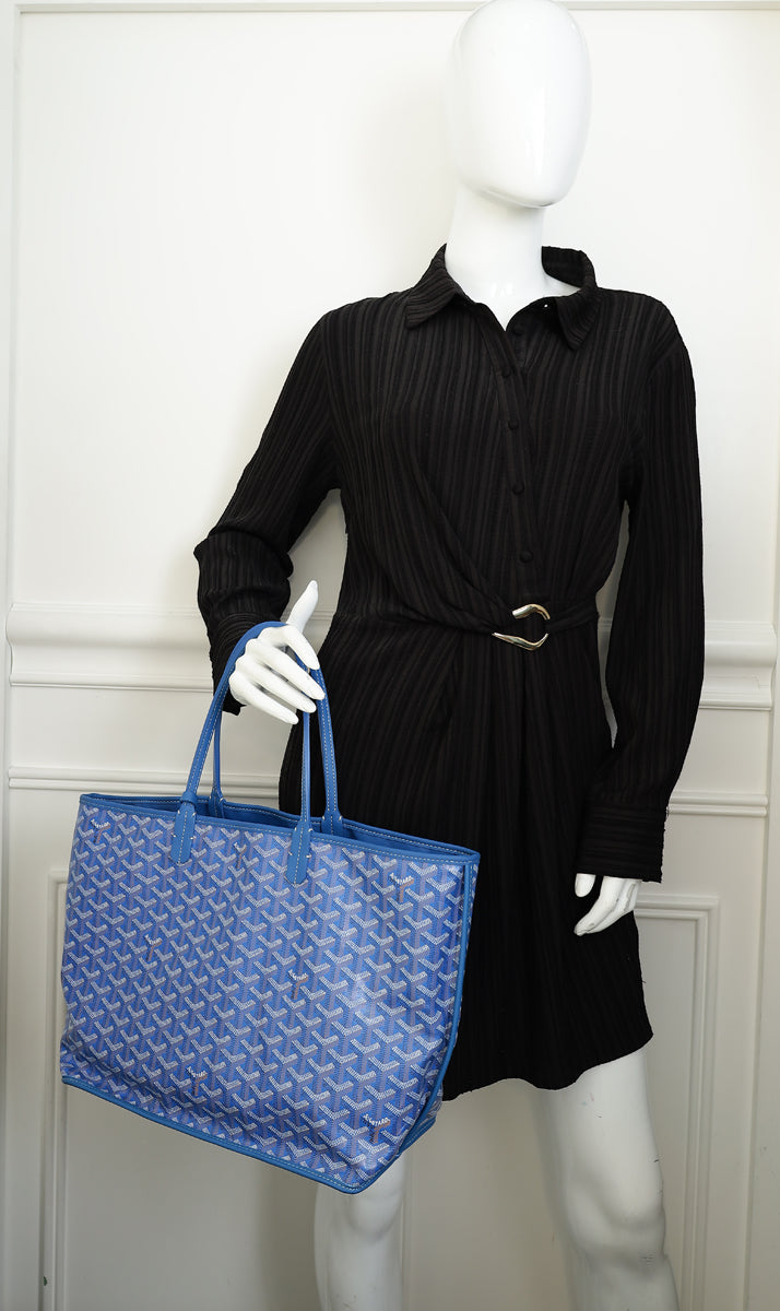 Goyard Blue Goyardine Anjou Reversible PM Bag