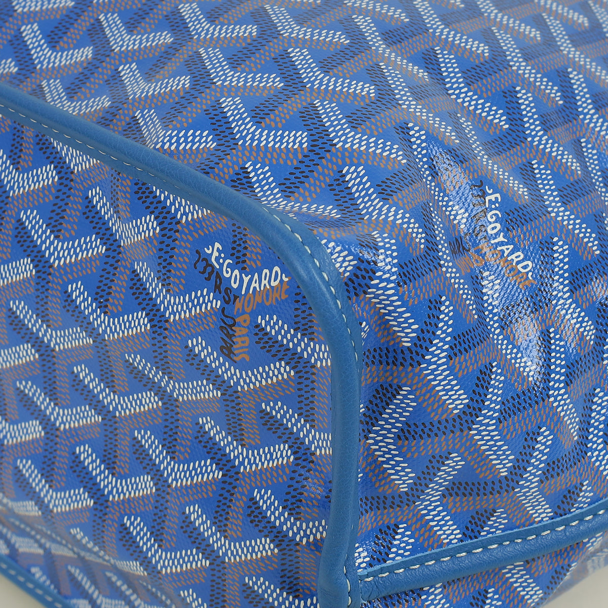 Goyard Blue Goyardine Anjou Reversible PM Bag
