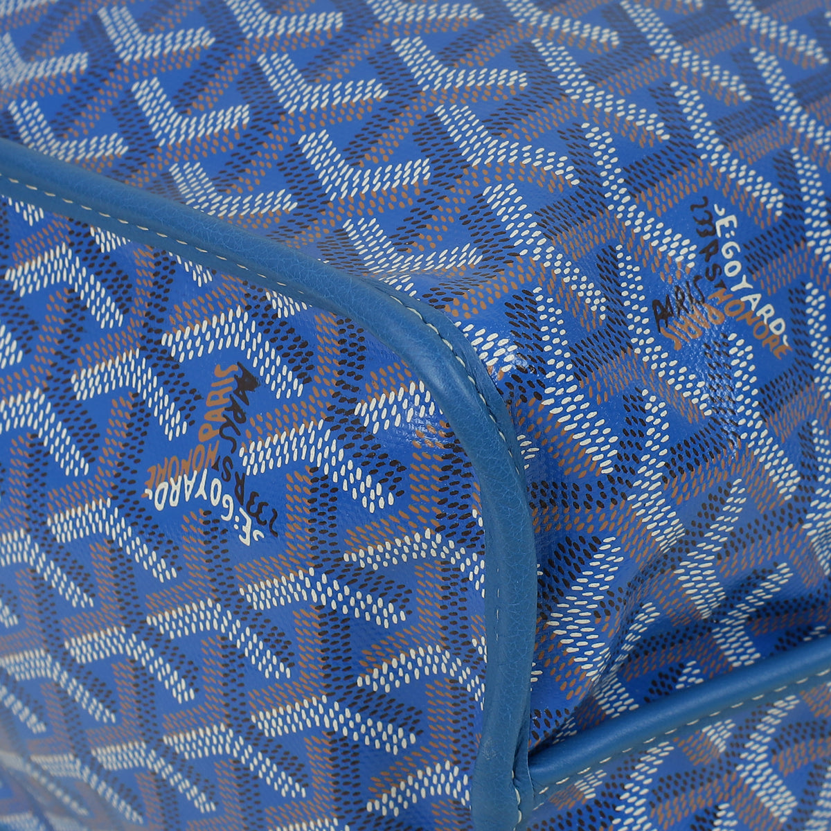 Goyard Blue Goyardine Anjou Reversible PM Bag