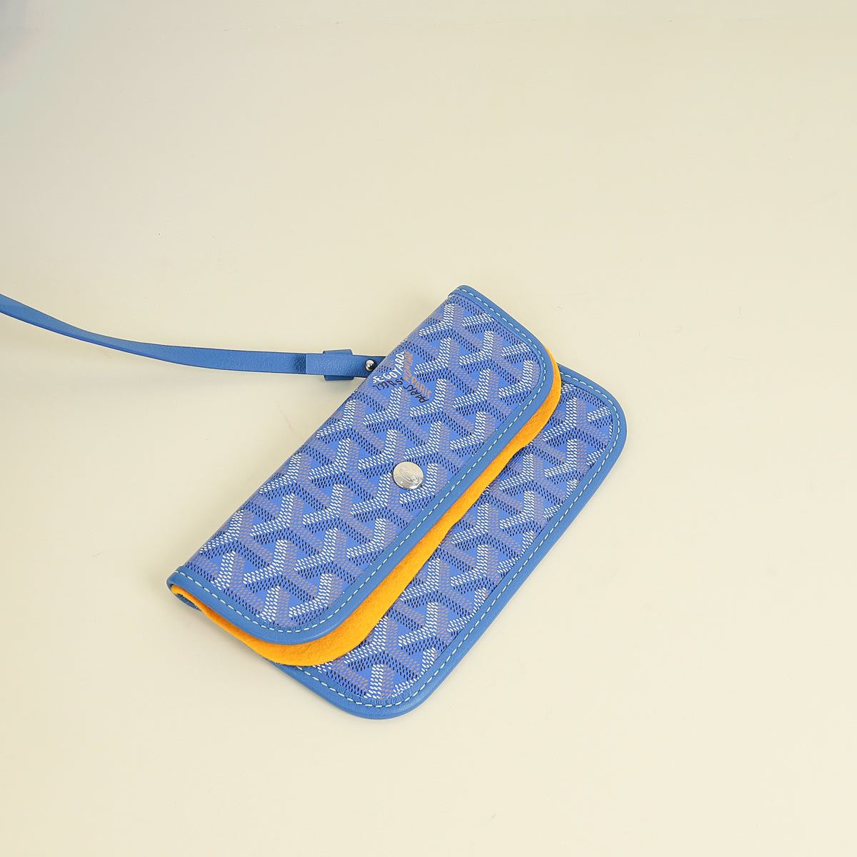 Goyard Blue Goyardine Anjou Reversible PM Bag