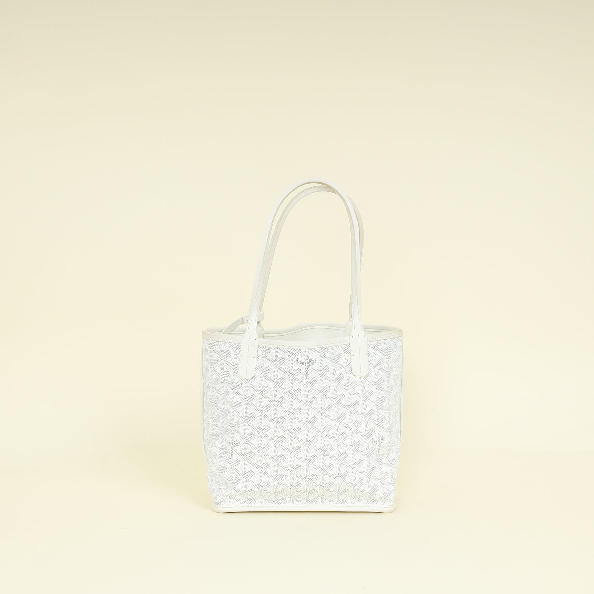 Goyard White Goyardine Mini Anjou Reversible Bag