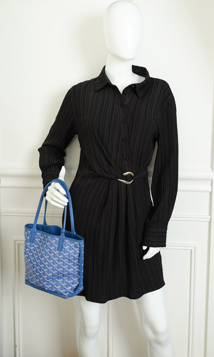 Goyard Blue Goyardine Mini Anjou Reversible Bag