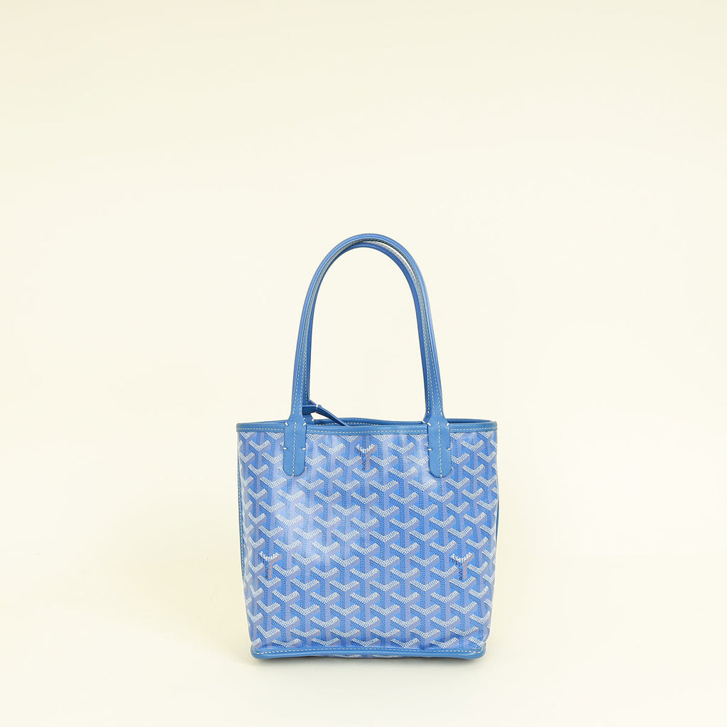 Goyard Blue Goyardine Mini Anjou Reversible Bag