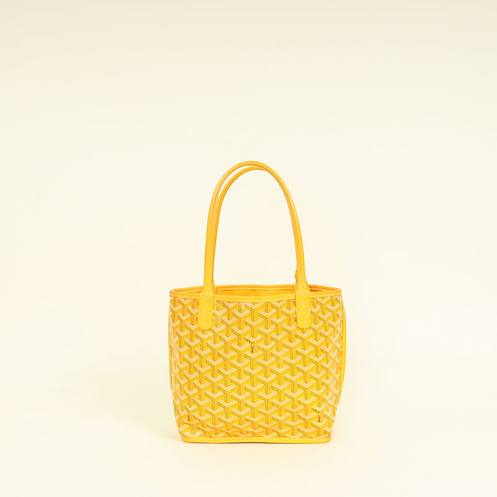 Goyard Yellow Goyardine Mini Anjou Reversible Bag