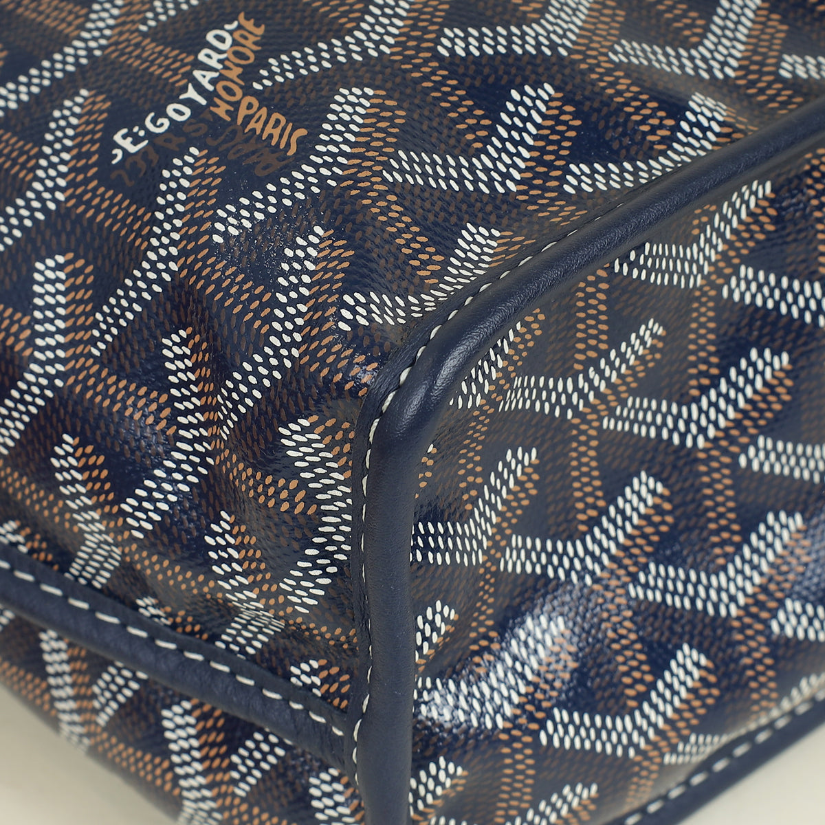 Goyard Blue Goyardine Mini Anjou Bag