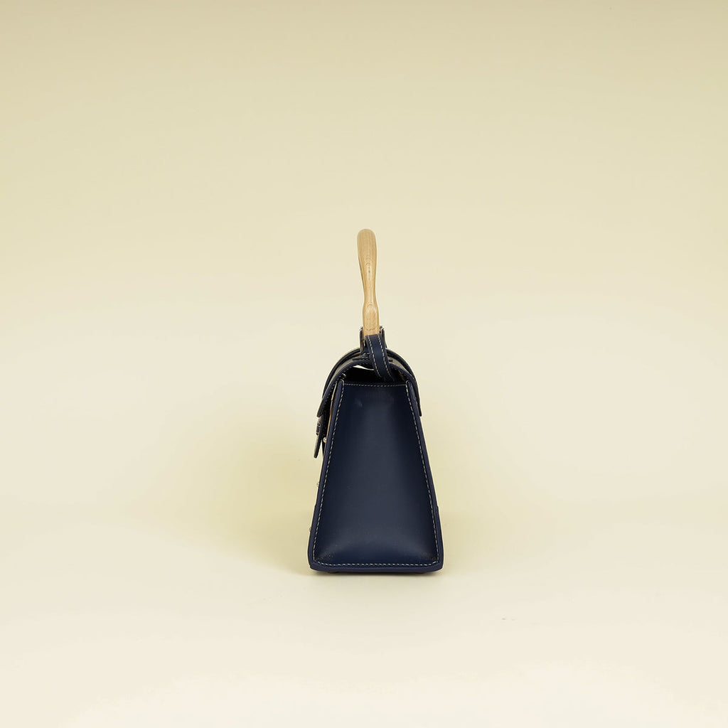 Goyard Navy Blue Goyardine Saigon Structure Mini Bag