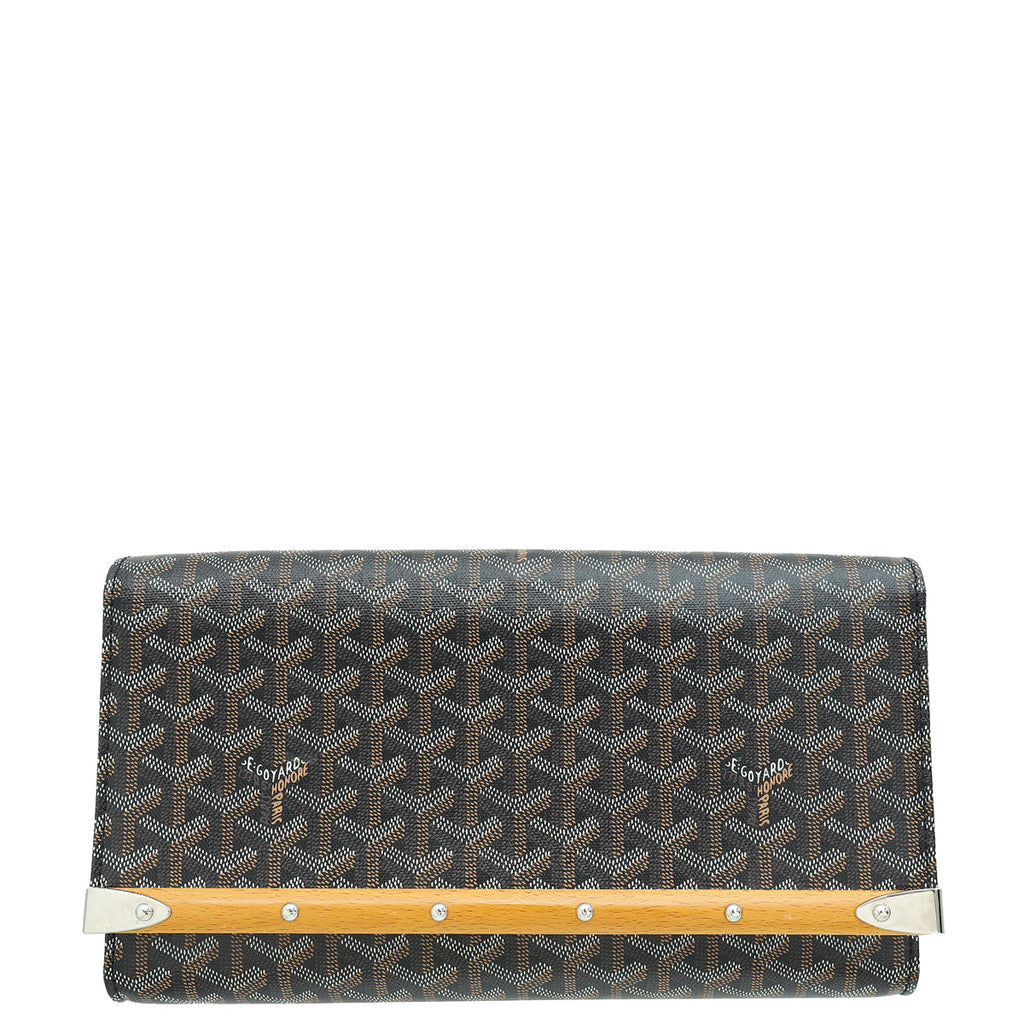 Goyard Black Goyardine Monte Carlo Clutch