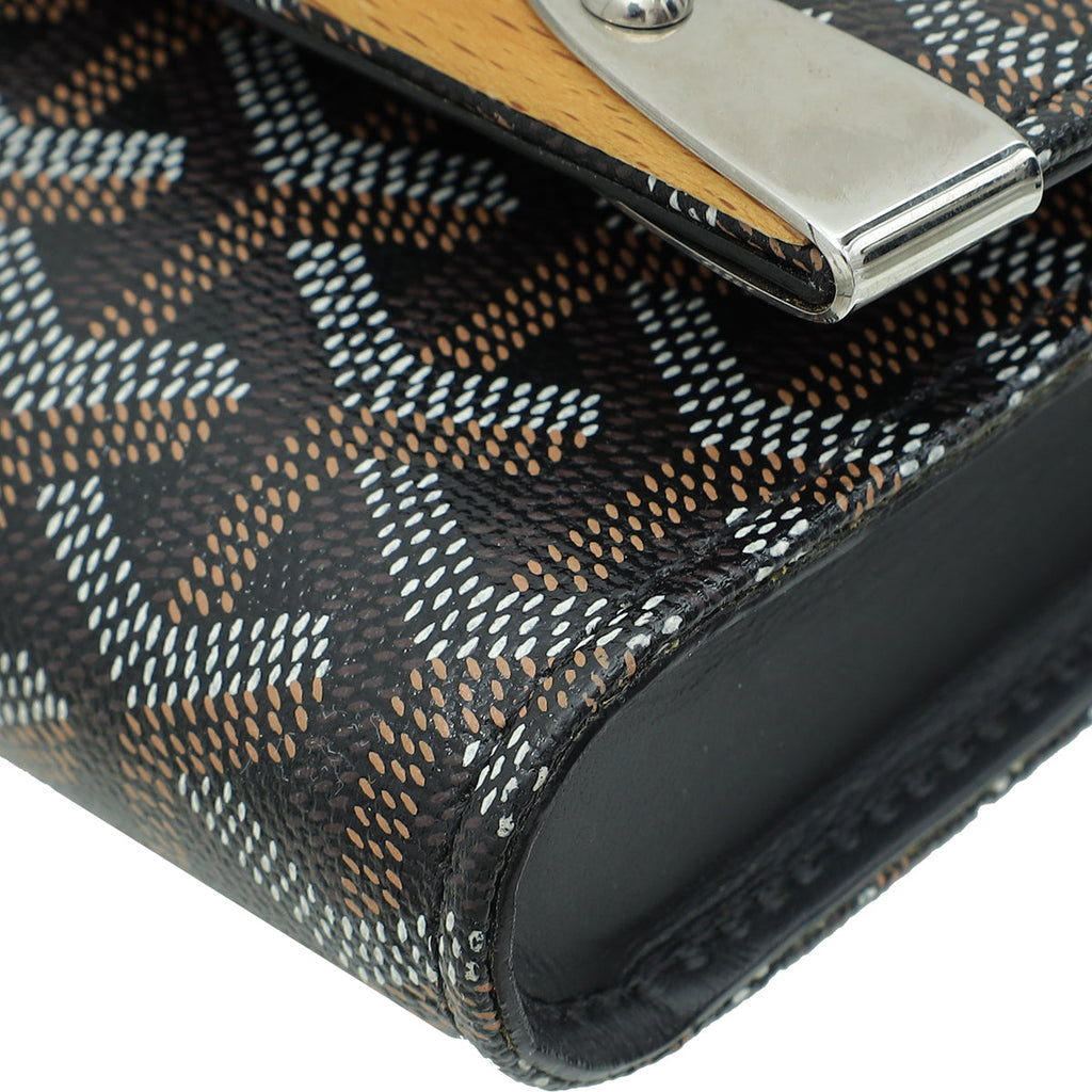 Goyard Black Goyardine Monte Carlo Clutch
