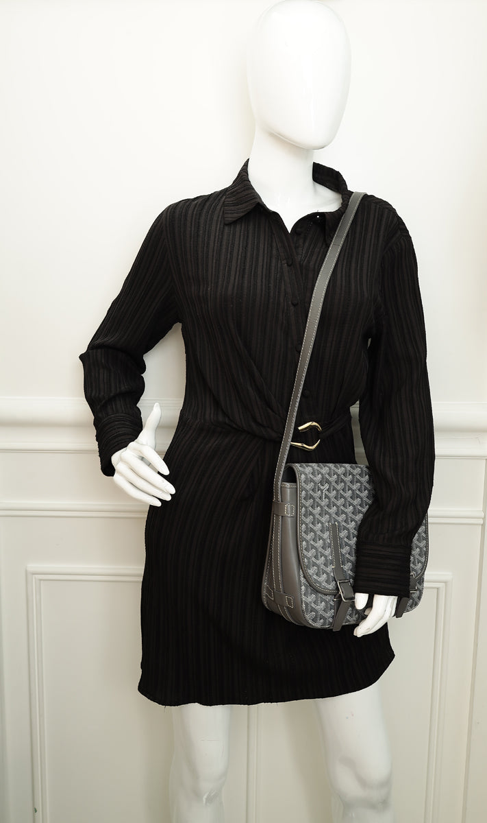 Goyard Gray Goyardine Belvedere MM Bag