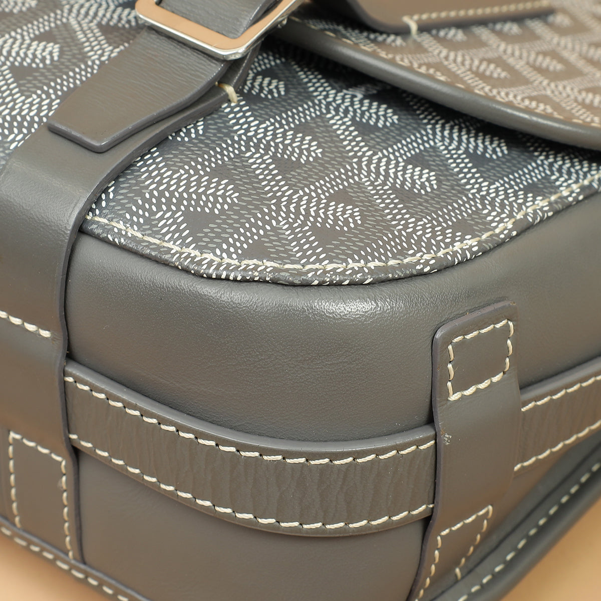 Goyard Gray Goyardine Belvedere MM Bag