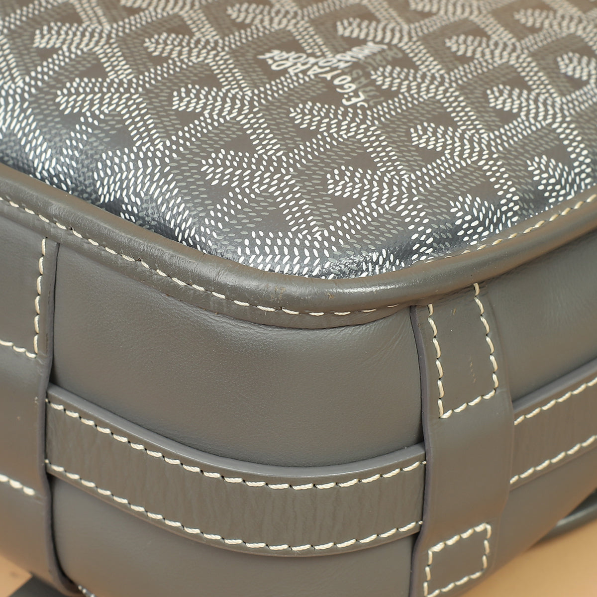 Goyard Gray Goyardine Belvedere MM Bag