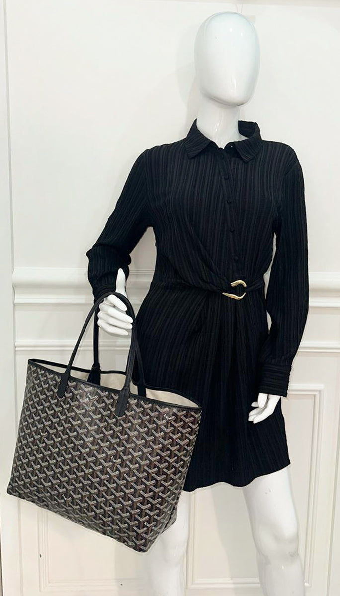 Goyard Black Goyardine Saint Louis PM Bag