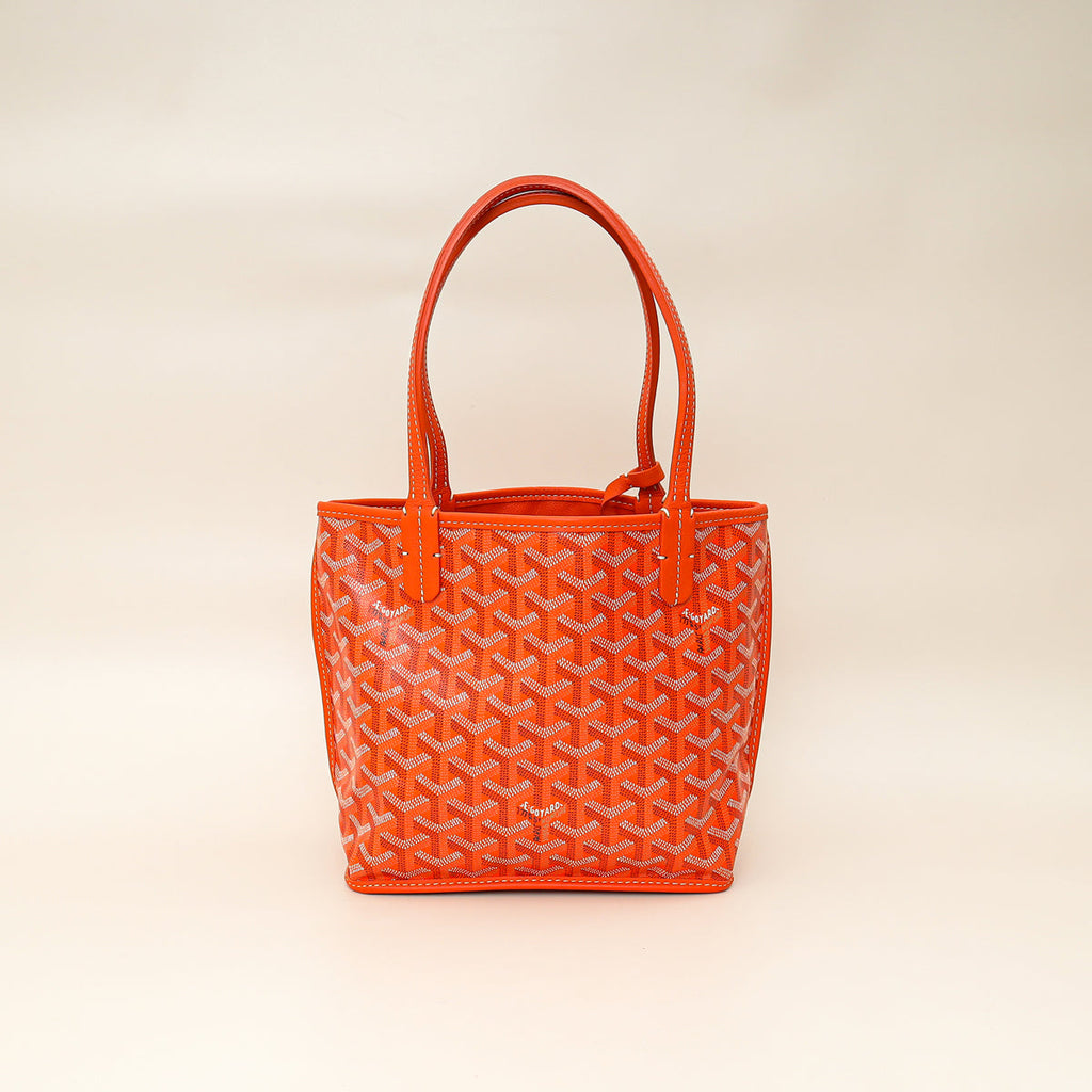 Goyard Orange Goyardine Mini Anjou Reversible Bag