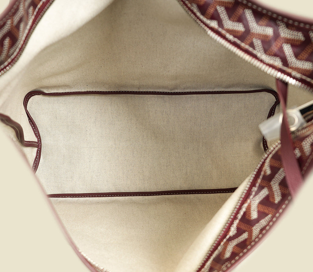 Goyard Burgundy Goyardine Boheme Hobo Bag