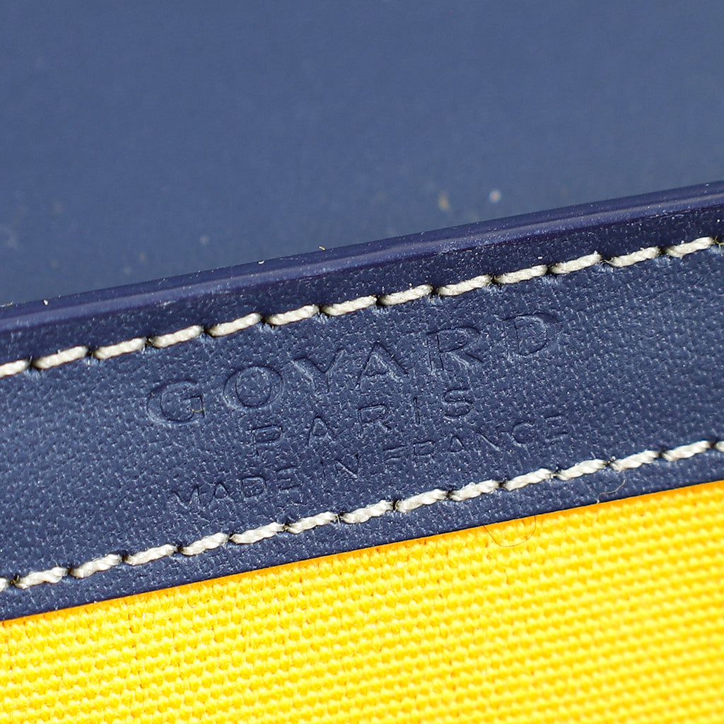Goyard Navy Blue Goyardine Saigon Structure Mini Bag