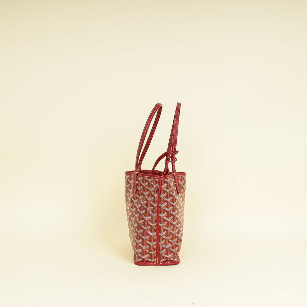 Goyard Red Reversible Anjou Mini Bag W/ Magnetic Charm