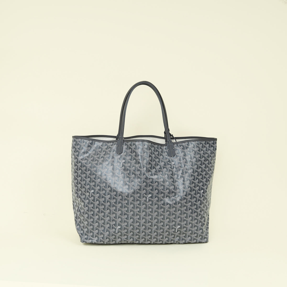Goyard Grey Goyardine Saint Louis GM Bag W/ Clip