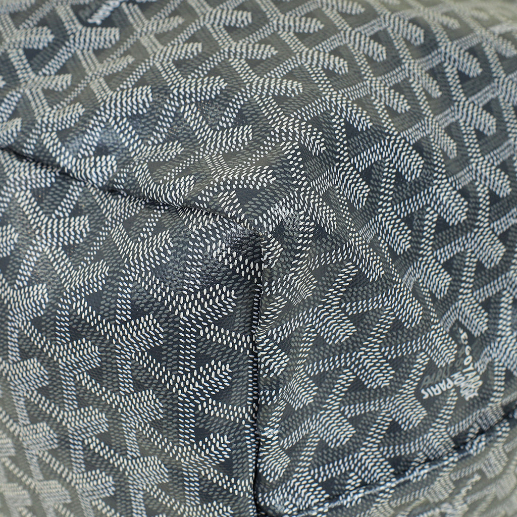 Goyard Grey Goyardine Saint Louis GM Bag W/ Clip