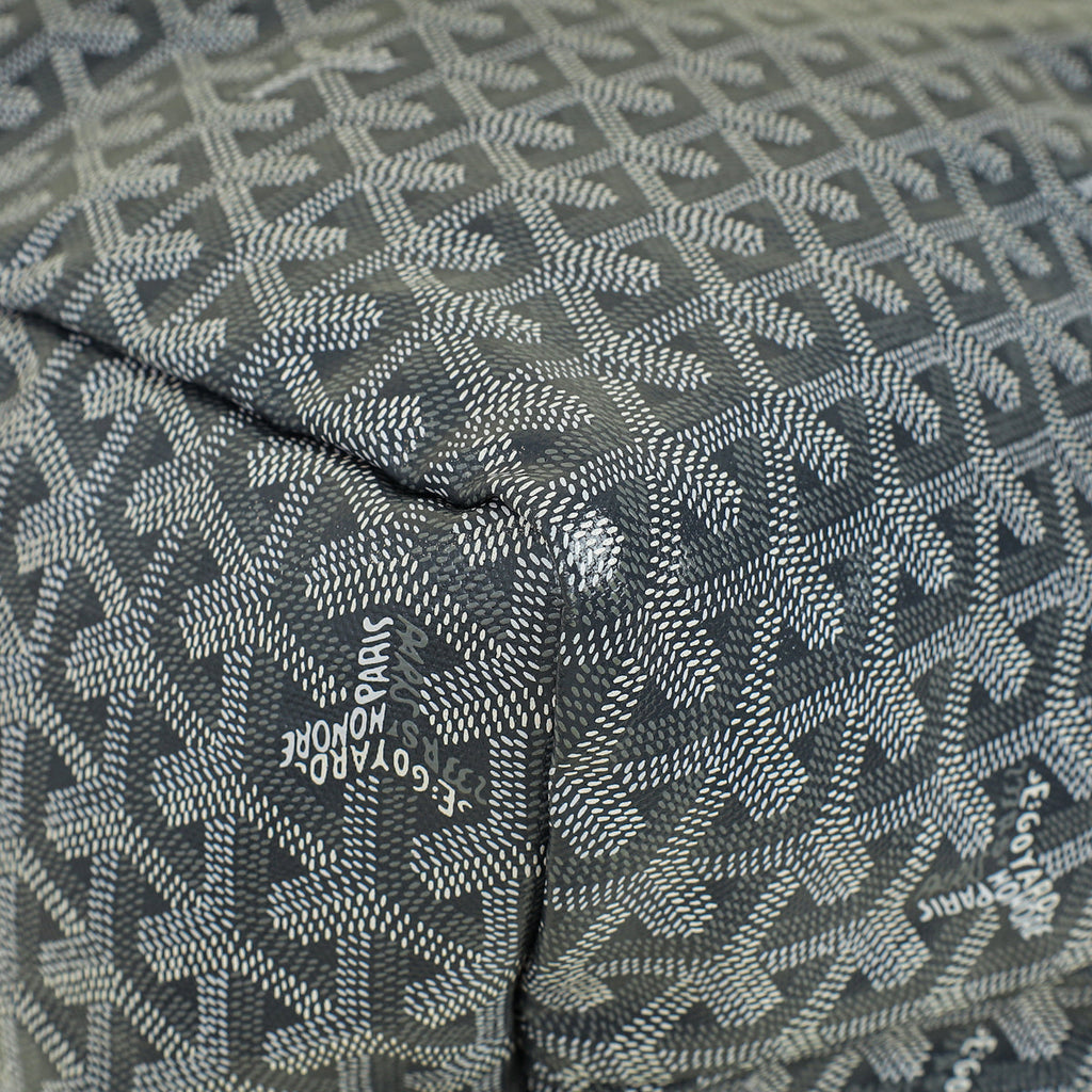 Goyard Grey Goyardine Saint Louis GM Bag W/ Clip