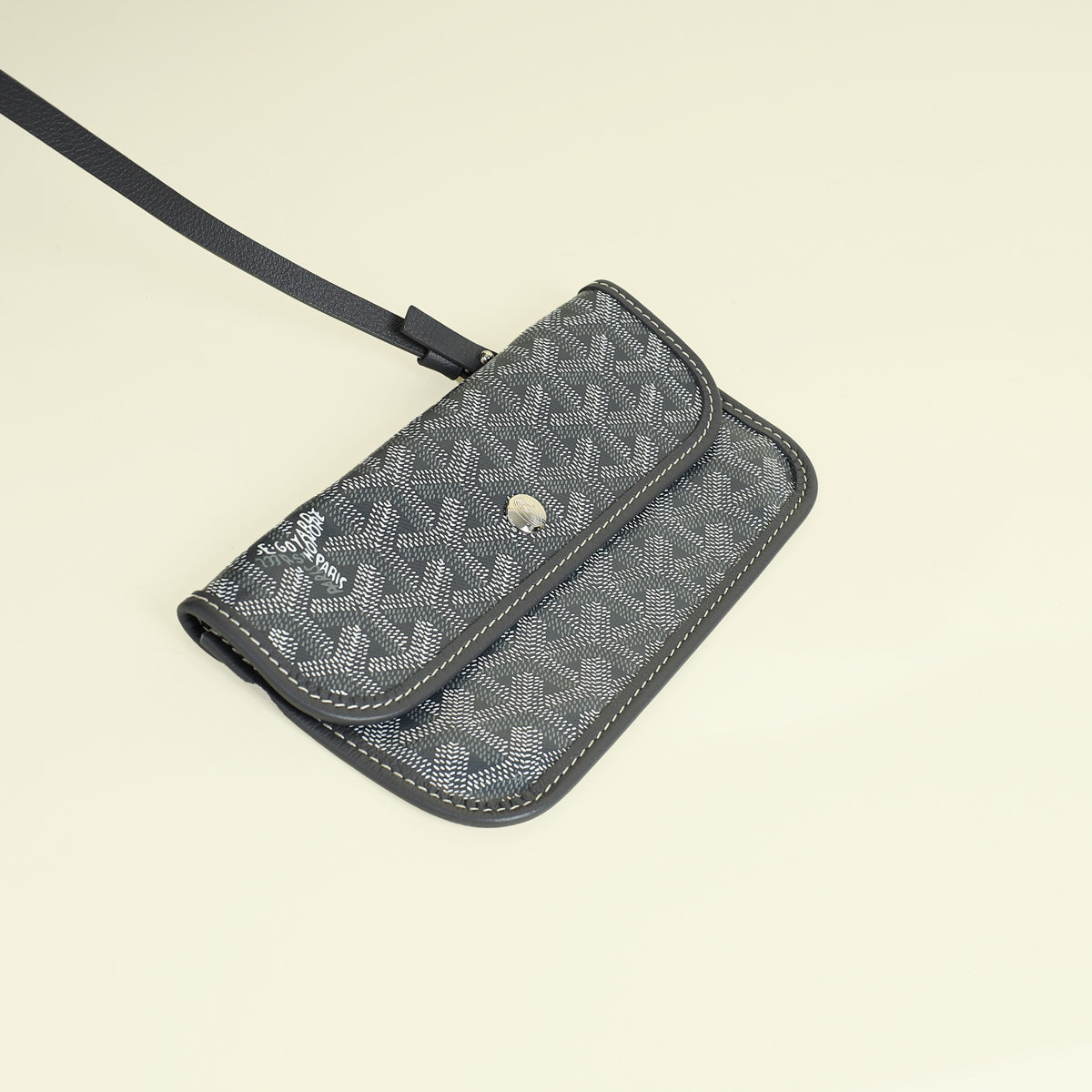 Goyard Grey Goyardine Saint Louis GM Bag W/ Clip
