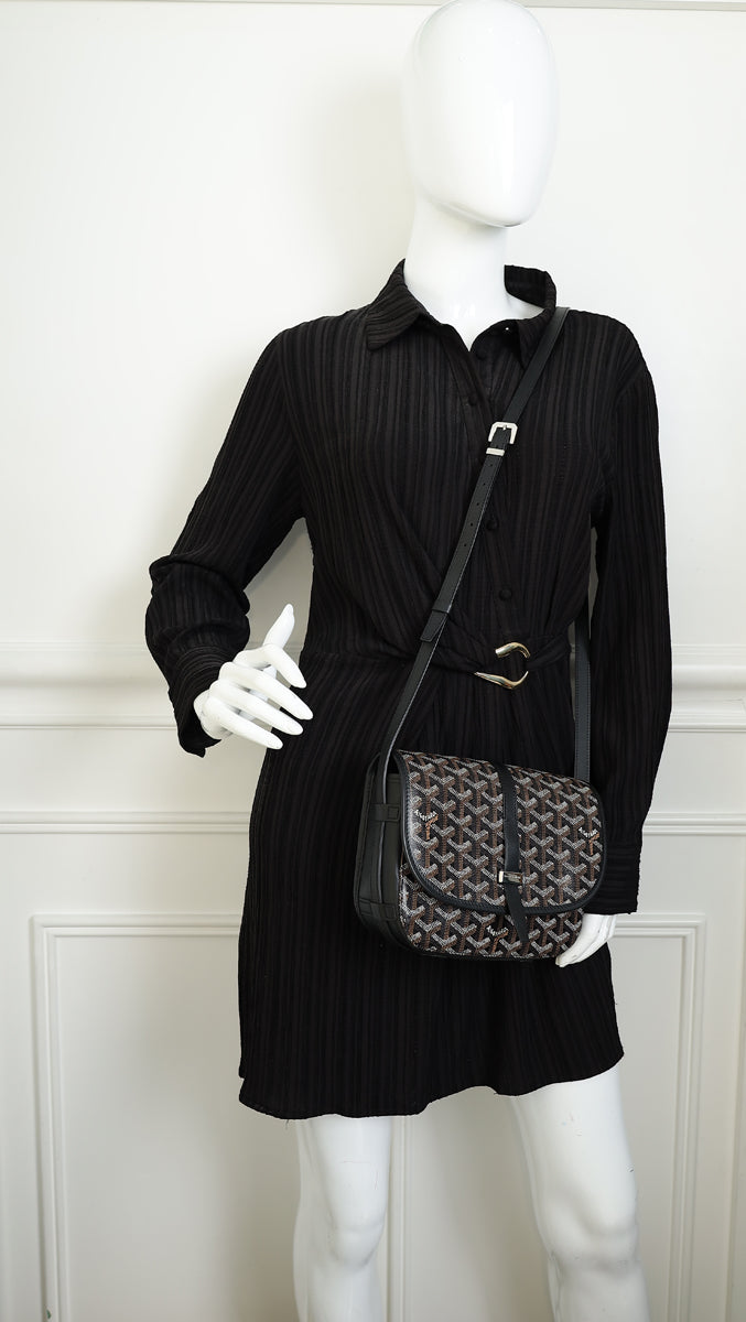 Goyard Black Goyardine Belvedere PM Messenger Bag