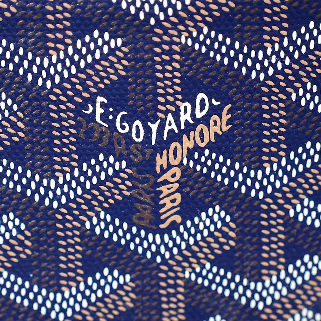 Goyard Navy Blue Goyardine Saigon Structure GM Bag