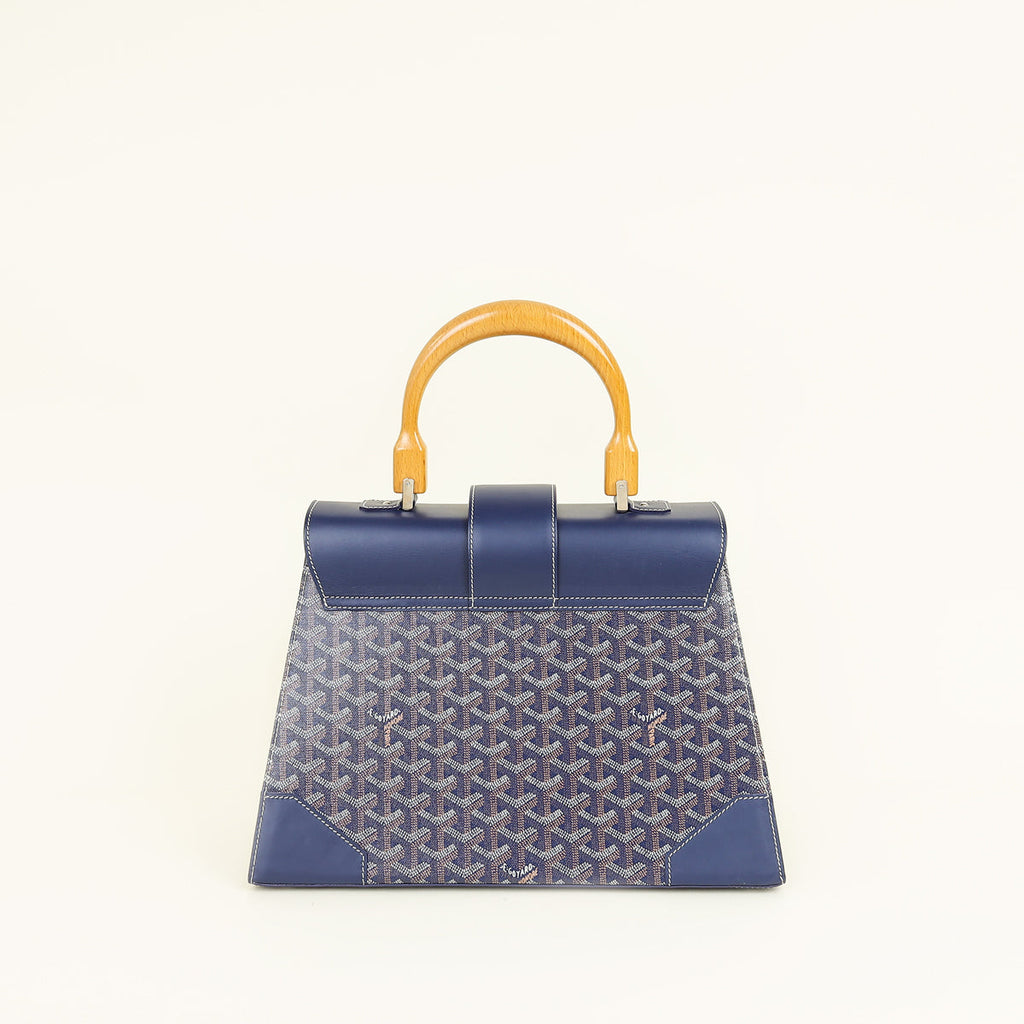 Goyard Navy Blue Goyardine Saigon Structure GM Bag