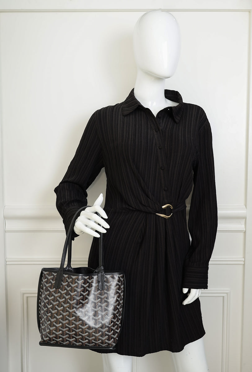 Goyard Black Goyardine Mini Anjou Reversible Bag