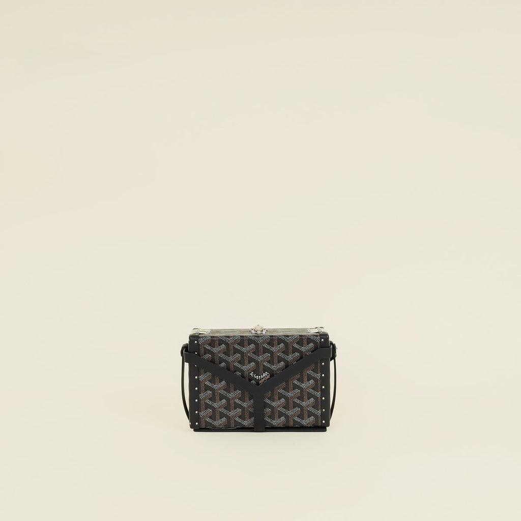 Goyard Black Goyardine Minaudiere Trunk Bag