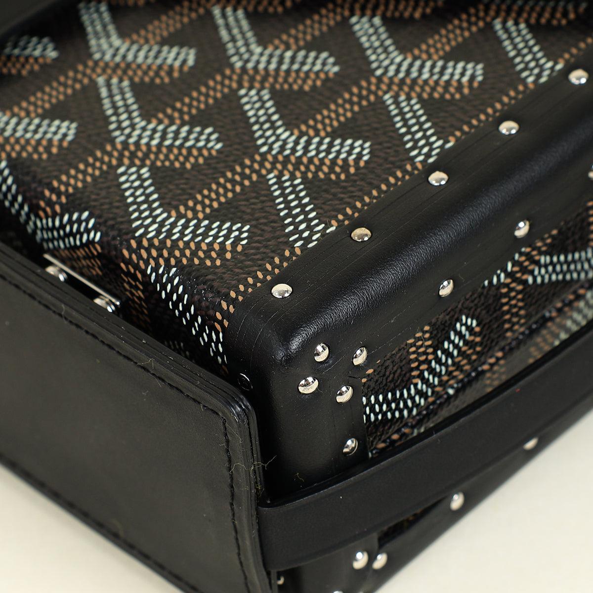 Goyard Black Goyardine Minaudiere Trunk Bag