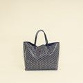 Goyard Navy Blue Goyardine Anjou GM Reversible Bag
