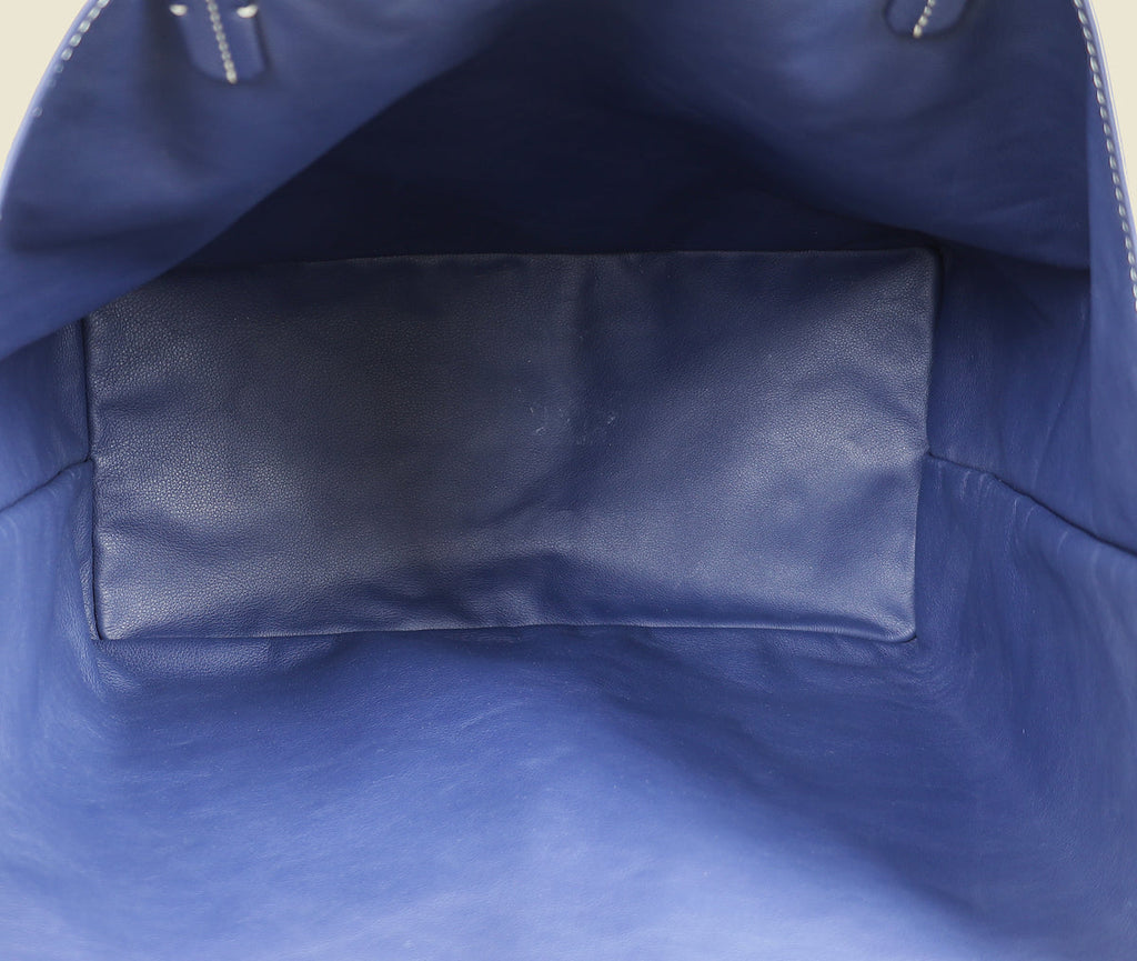 Goyard Navy Blue Goyardine Anjou GM Reversible Bag