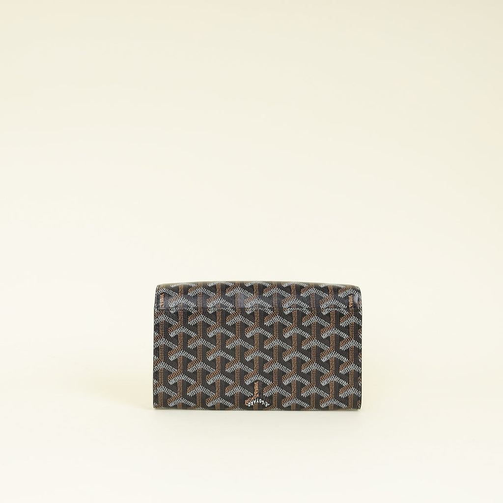 Goyard Black Goyardine Varenne Continental Wallet W/ Strap