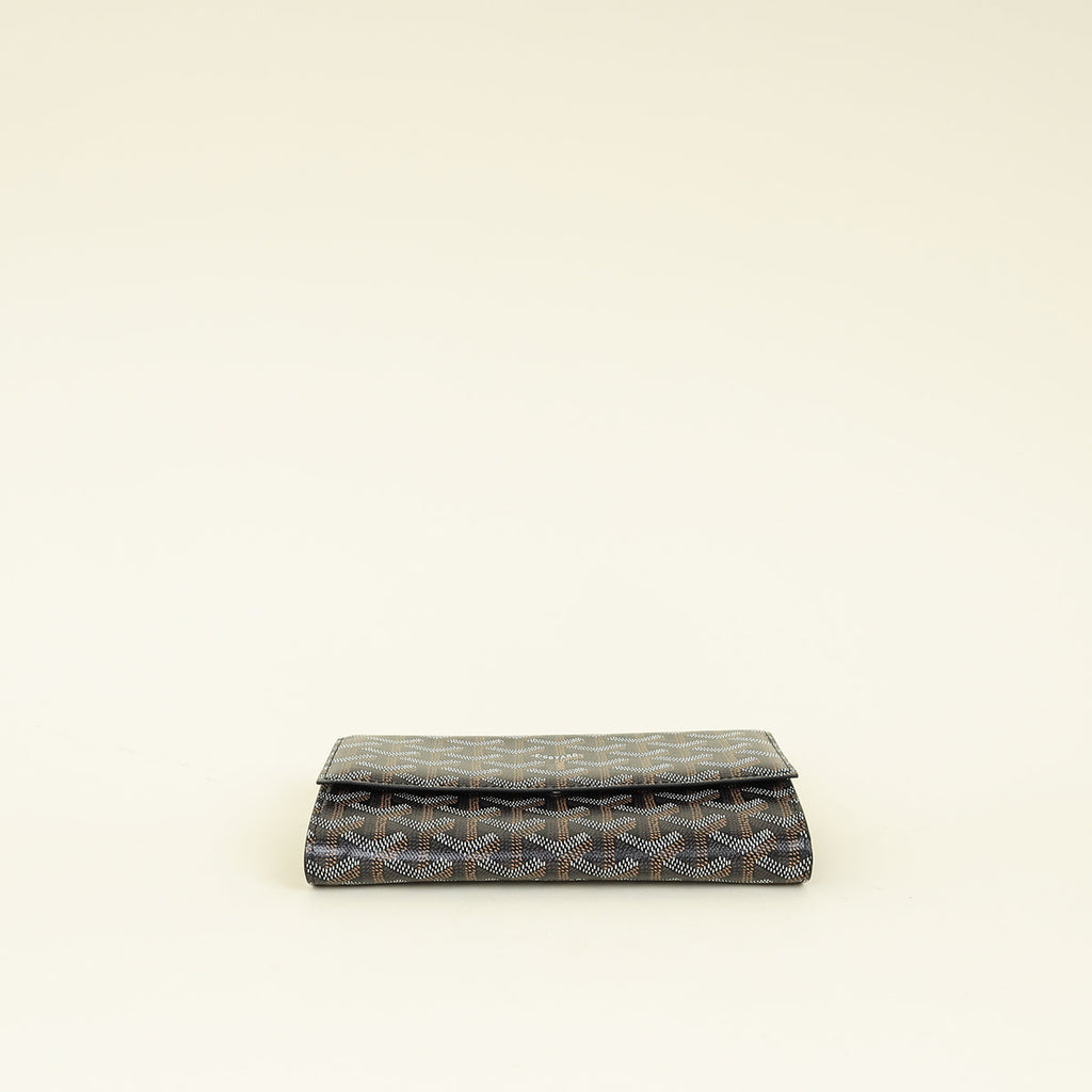 Goyard Black Goyardine Varenne Continental Wallet W/ Strap