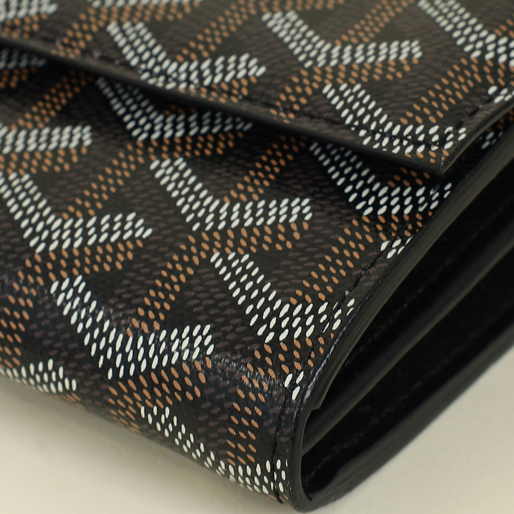 Goyard Black Goyardine Varenne Continental Wallet W/ Strap