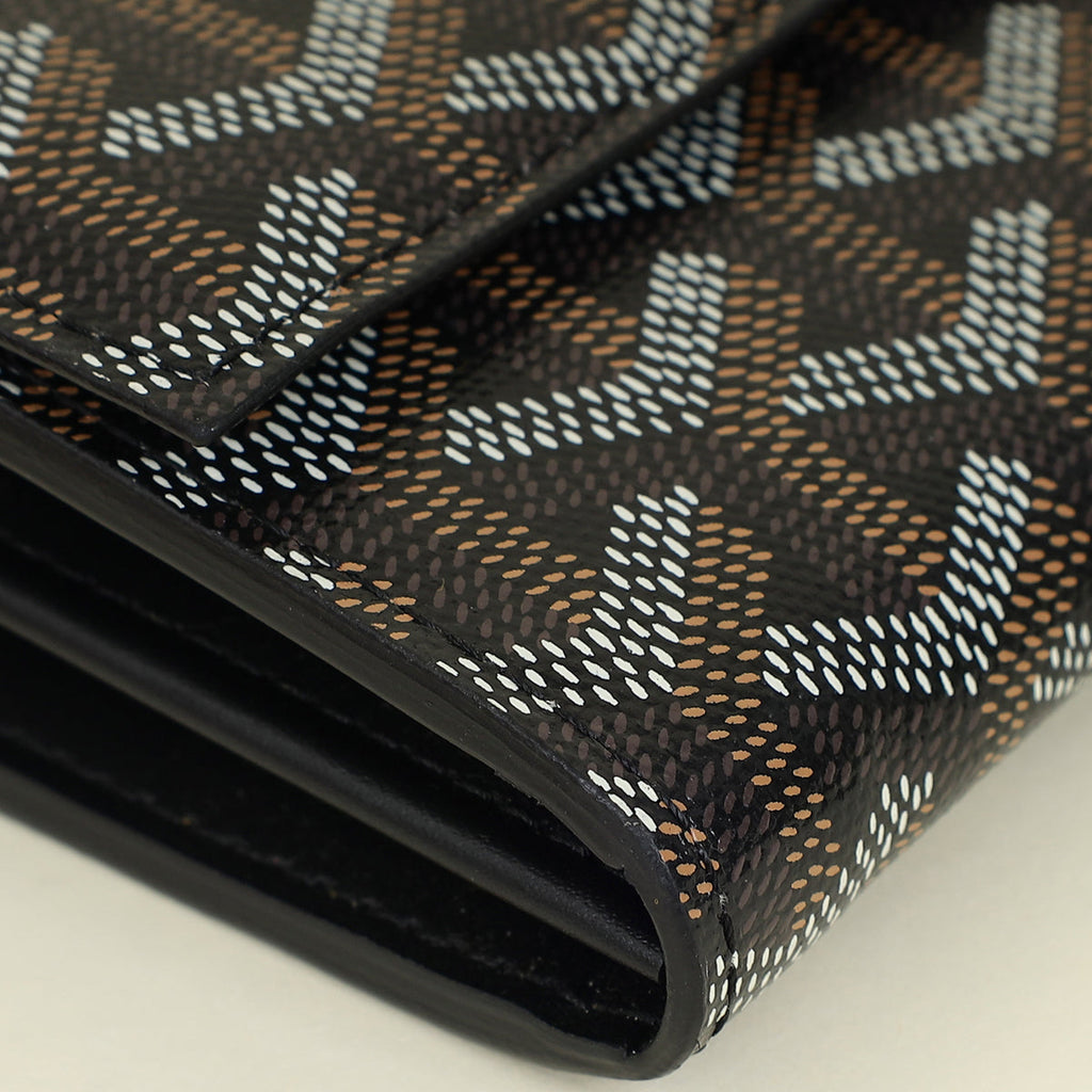 Goyard Black Goyardine Varenne Continental Wallet W/ Strap