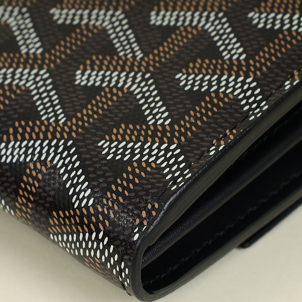 Goyard Black Goyardine Varenne Continental Wallet W/ Strap