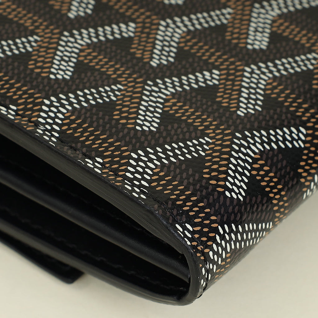 Goyard Black Goyardine Varenne Continental Wallet W/ Strap