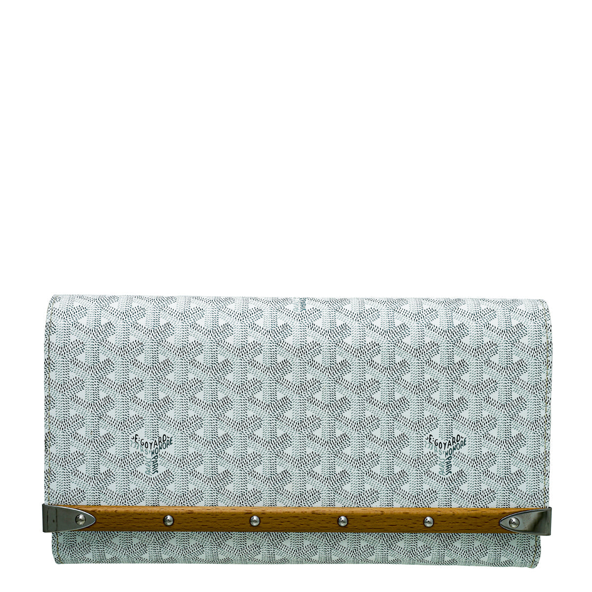 Goyard White Goyardine Monte Carlo Clutch