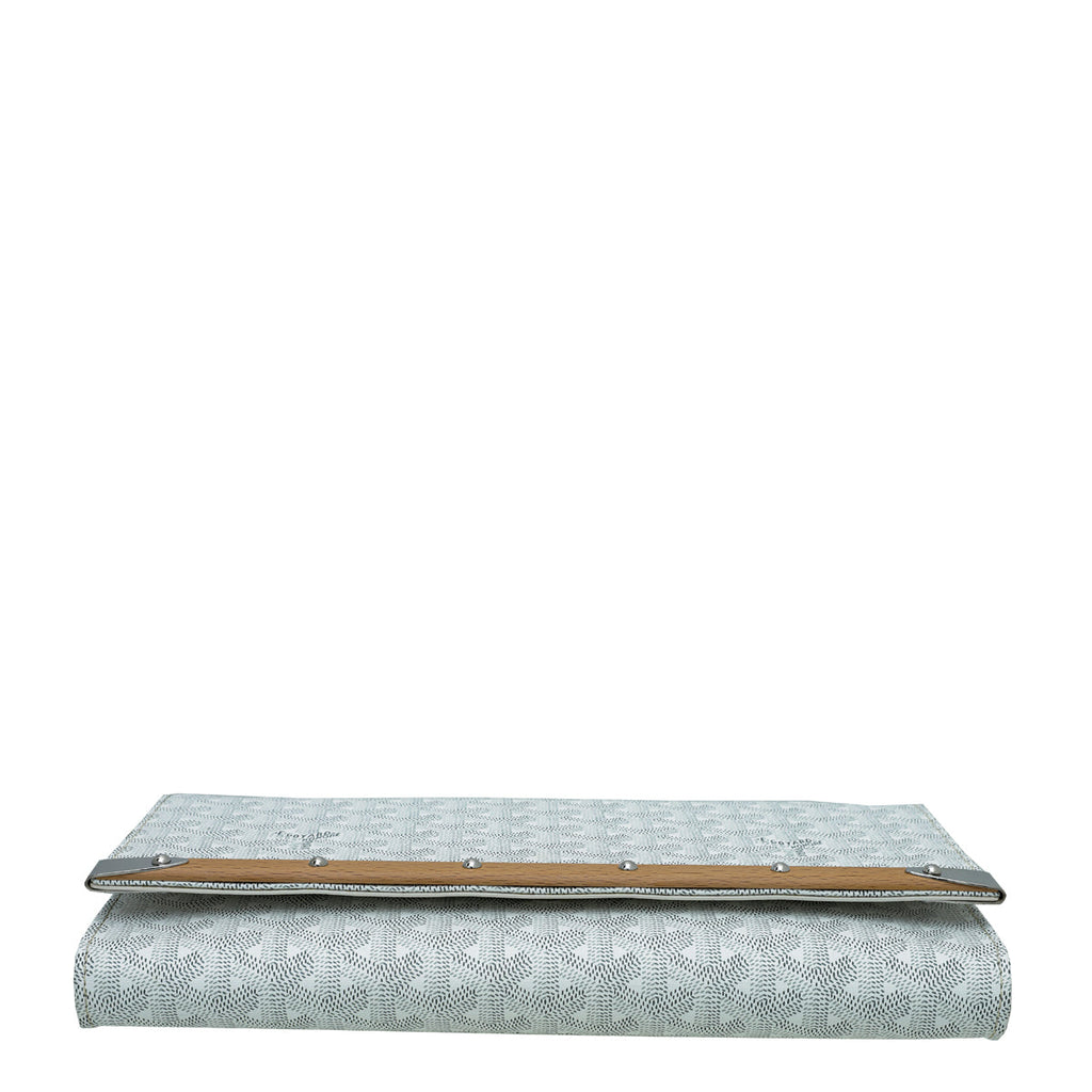 Goyard White Goyardine Monte Carlo Clutch