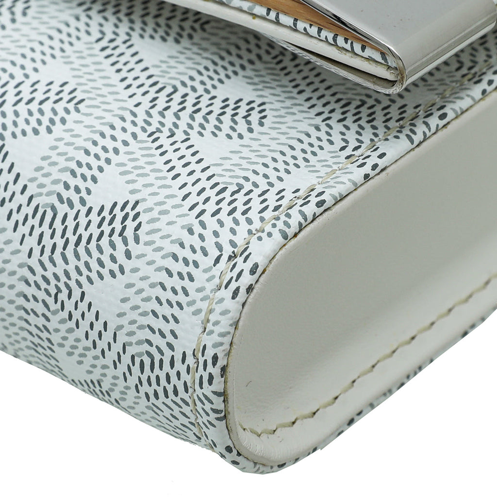 Goyard White Goyardine Monte Carlo Clutch