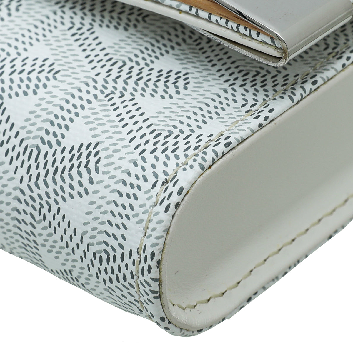 Goyard White Goyardine Monte Carlo Clutch