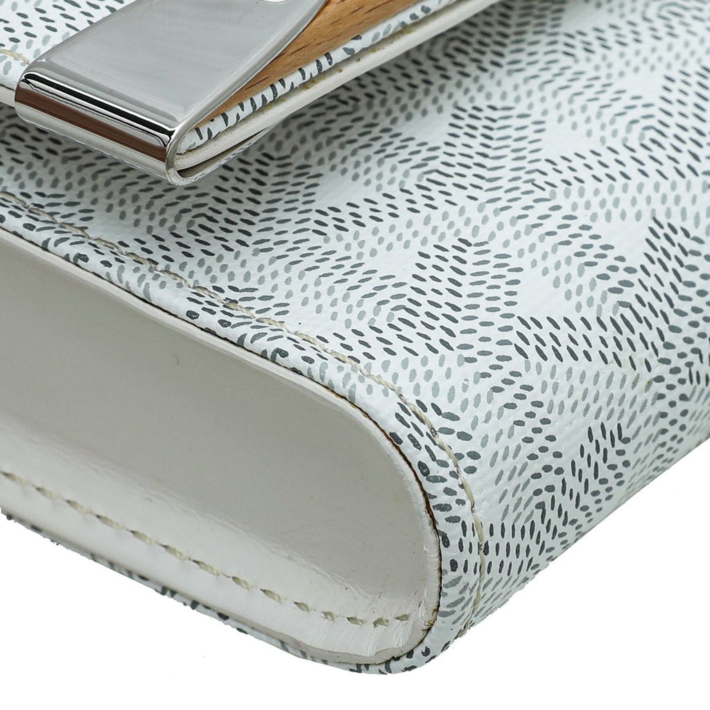 Goyard White Goyardine Monte Carlo Clutch