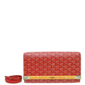 Goyard Red Goyardine Monte Carlo Bois Clutch With Strap
